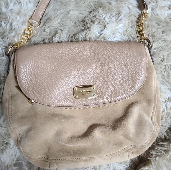 Michael Kors Suede Leather Shoulder Bag - Picture 2 of 9